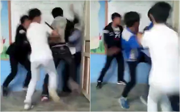 Trung Quốc: Học sinh đánh thầy giáo tới tấp ngay giữa lớp, bạn học ngồi dưới thản nhiên quay clip Trung Quốc: Học sinh đánh thầy giáo tới tấp ngay giữa lớp, bạn học ngồi dưới thản nhiên quay clip