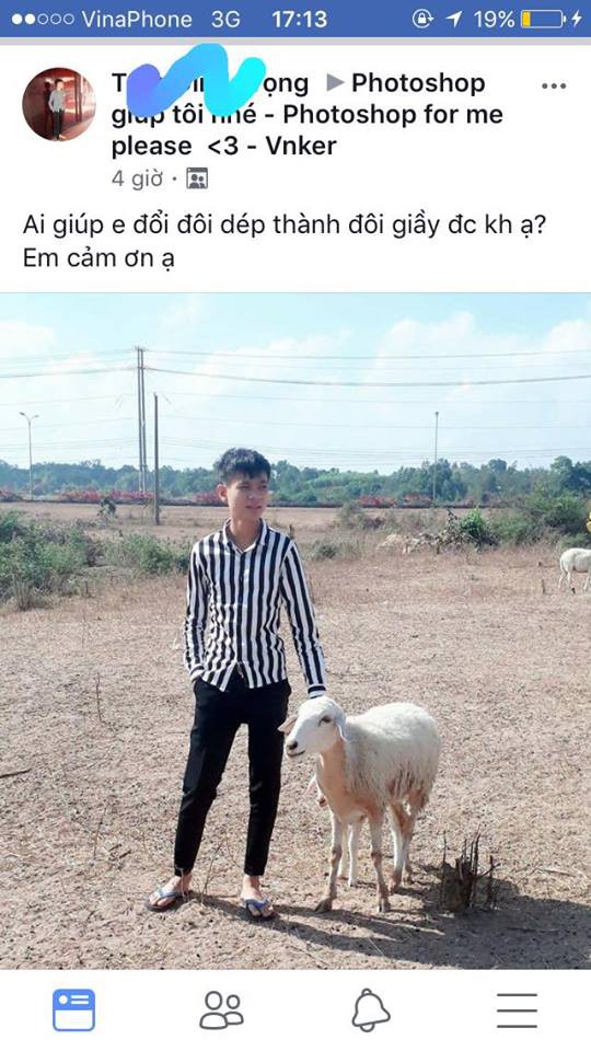 Thanh niên tạo dáng bên chú cừu đầy thần thái nhưng vẫn nhờ cư dân mạng sửa ảnh và cái kết buồn