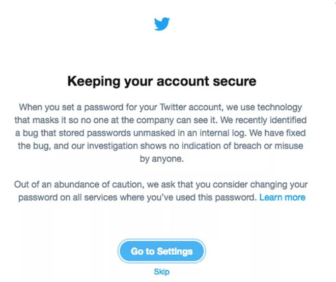 Đổi ngay mật khẩu Twitter nếu muốn tài khoản an toàn
