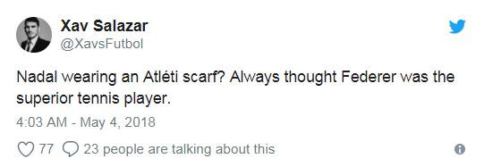 Cổ vũ Atletico, Rafael Nadal bị fan Real gọi là rắn độc