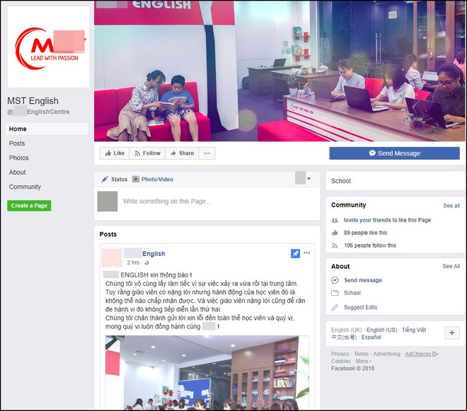 Trung tâm tiếng Anh có giáo viên mắng chửi học viên là con lợn tự giới thiệu Ở M. học là giỏi, bất luận bệnh viện trả về