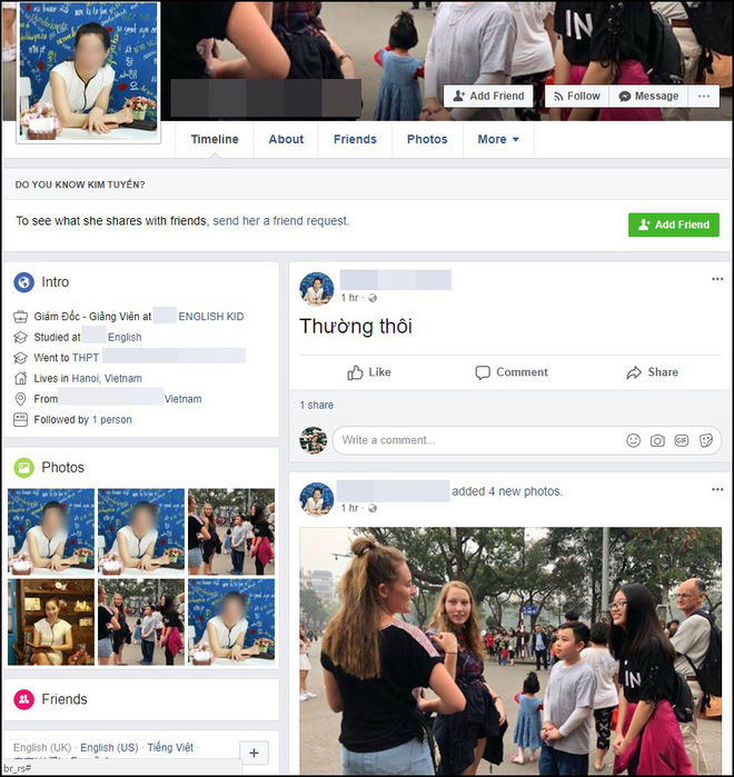 Trung tâm tiếng Anh có giáo viên mắng chửi học viên là con lợn tự giới thiệu Ở M. học là giỏi, bất luận bệnh viện trả về