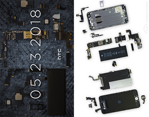 Nghi vấn thư mời HTC U12 dùng ảnh linh kiện iPhone để minh họa