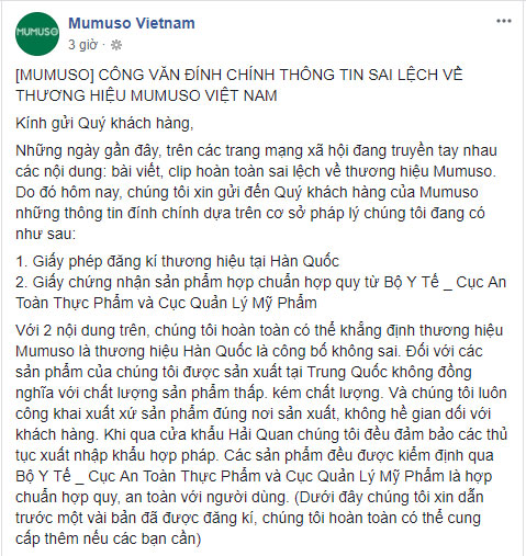 Đại diện Mumuso lên tiếng sau khi truyền thông Hàn nghi ngờ thương hiệu này đang lừa dối người tiêu dùng Việt