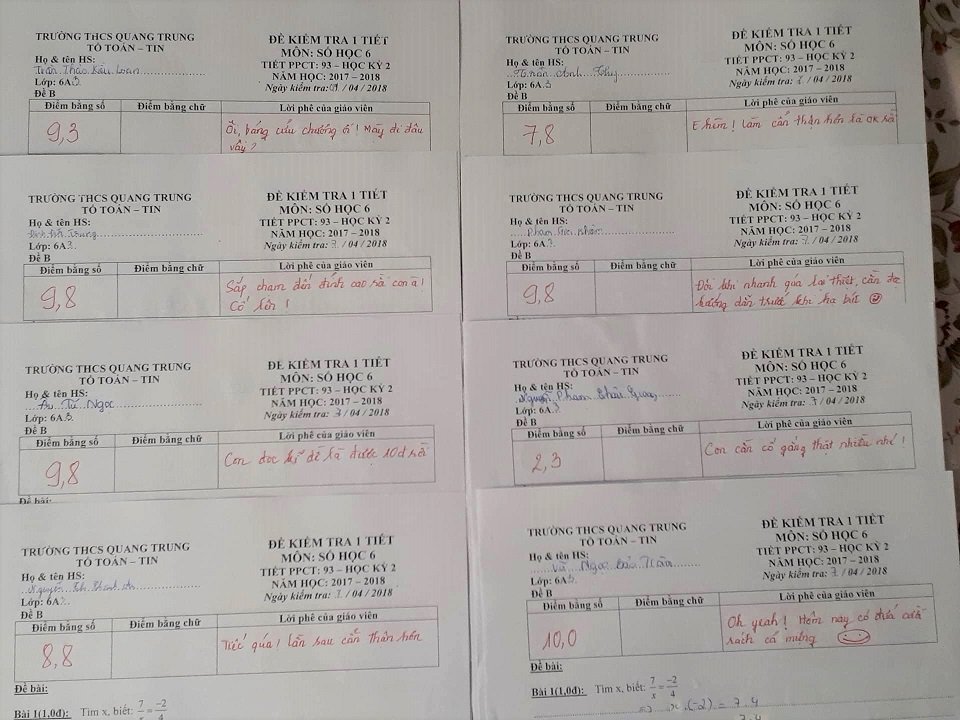 Những lời nhận xét bá đạo trong bài kiểm tra của cô giáo Những lời nhận xét bá đạo trong bài kiểm tra của cô giáo