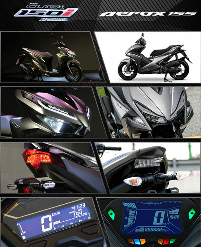 Thích xe ga Thái, chọn Honda Click 150i hay Yamaha Aerox 155 ABS?
