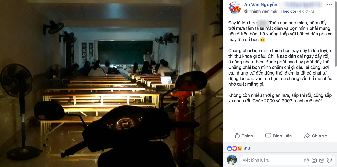 Teen 2000 trước kì thi ĐH: Thắp nến, bật đèn pha xe máy để tranh thủ ôn bài