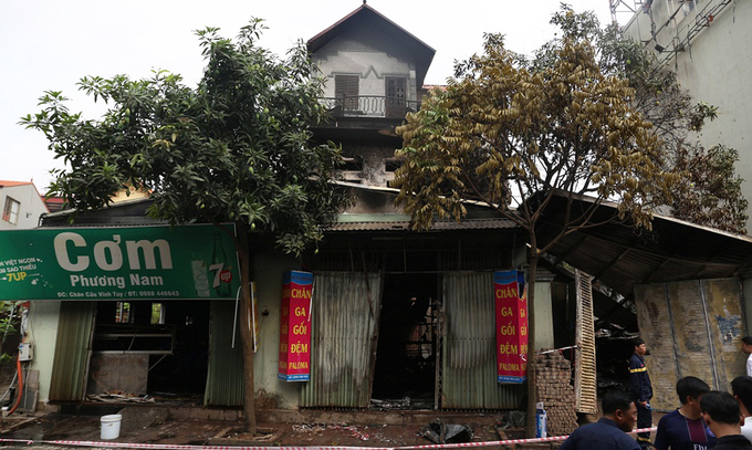 Hiện trường vụ cháy làm một người chết ở Hà Nội