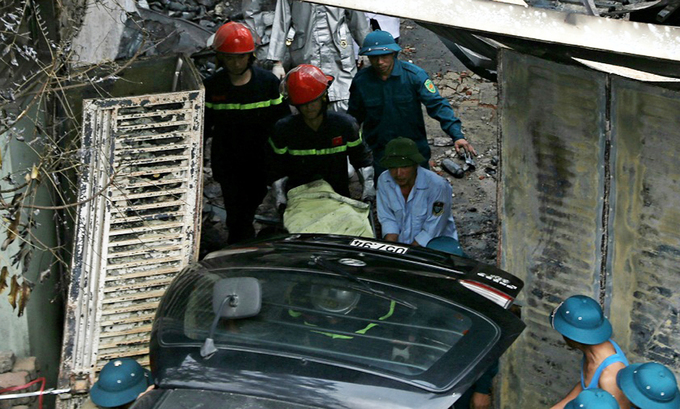 Hiện trường vụ cháy làm một người chết ở Hà Nội