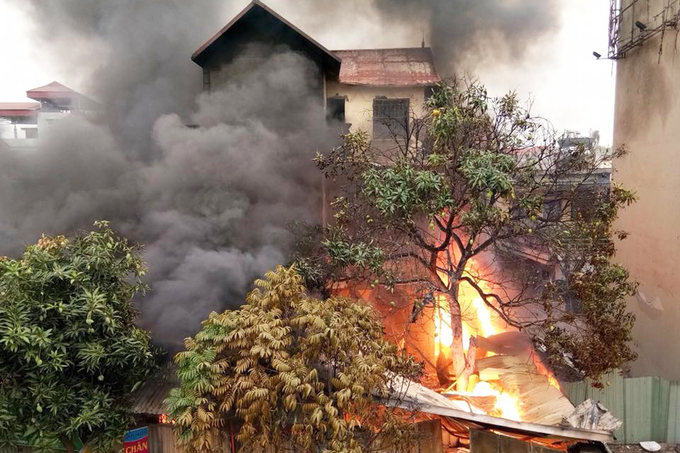 Hiện trường vụ cháy làm một người chết ở Hà Nội