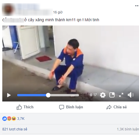 Clip: Nghi bị đổ thiếu, khách hàng đánh nhân viên cây xăng chảy máu mồm