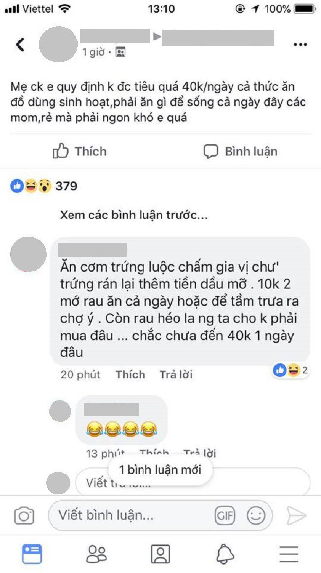 Mẹ chồng không cho tiêu quá 40 nghìn/ngày, con dâu hớt hải lên mạng nhờ chị em mách nước Mẹ chồng không cho tiêu quá 40 nghìn/ngày, con dâu hớt hải lên mạng nhờ chị em mách nước