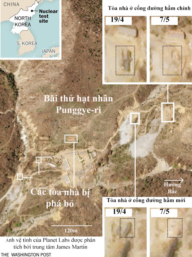 Động thái ở bãi thử hạt nhân Triều Tiên trước cuộc gặp Kim - Trump