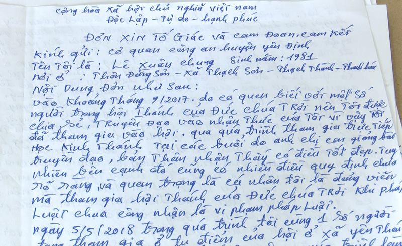 Giả làm nhân viên bán bảo hiểm truyền đạo Hội Thánh Đức Chúa Trời Mẹ trái phép