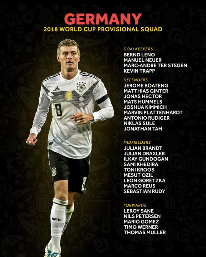 World Cup 2018: ĐT Đức loại Goetze, ĐT Anh không sử dụng Joe Hart World Cup 2018: ĐT Đức loại Goetze, ĐT Anh không sử dụng Joe Hart