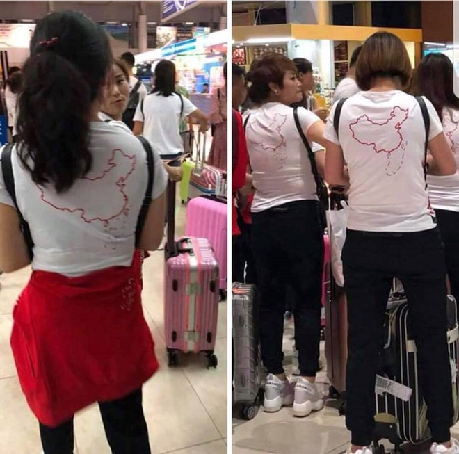 Buộc du khách Trung Quốc cởi bỏ áo in hình lưỡi bò