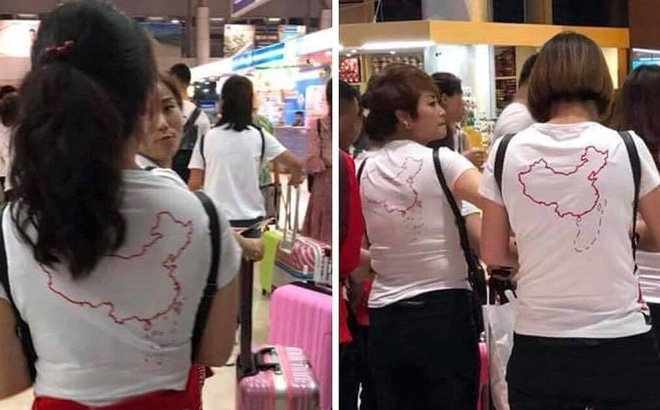 Buộc du khách Trung Quốc cởi bỏ áo in hình lưỡi bò
