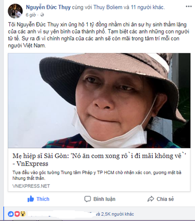 Vụ 2 hiệp sĩ bị đâm tử vong: Bầu Thụy ủng hộ 1 tỷ đồng tri ân