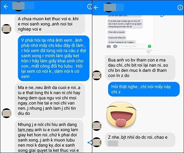 Người vợ tố chồng cặp kè từ khi chưa cưới đến lúc có con, để nhân tình nhắn tin giày vò vợ ngay trên bàn đẻ Người vợ tố chồng cặp kè từ khi chưa cưới đến lúc có con, để nhân tình nhắn tin giày vò vợ ngay trên bàn đẻ