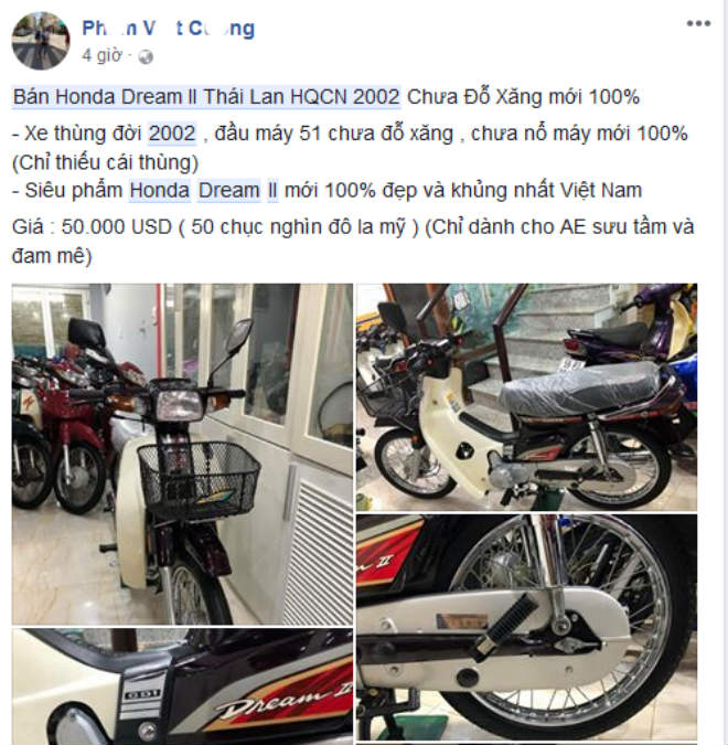 SỐC: Honda Dream II Thái Lan chưa đổ xăng, hét giá 1,2 tỷ đồng