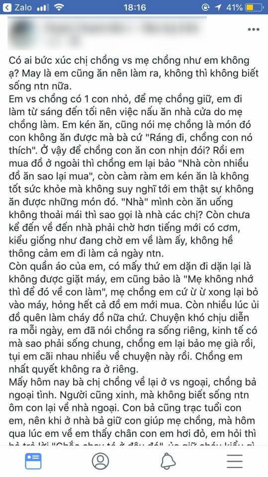Chân dung nàng dâu đang làm xôn xao cõi mạng: Đi làm cả ngày để việc nhà mẹ chồng lo tất vẫn mắng mỏ nặng lời Chân dung nàng dâu đang làm xôn xao cõi mạng: Đi làm cả ngày để việc nhà mẹ chồng lo tất vẫn mắng mỏ nặng lời