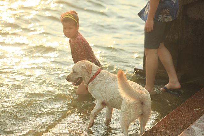 Nắng nóng, người dân giải nhiệt ở bể bơi lớn nhất Hà Nội