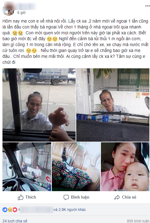 Lấy chồng xa 2 năm mới được về thăm mẹ, cô gái khóc nghẹn ngày lại phải chia ly