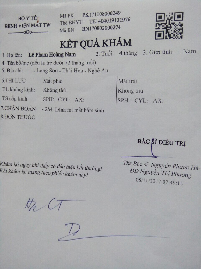 Số phận nghiệt ngã và khát vọng nhìn thấy ánh sáng của bé trai sinh ra không có đôi mắt