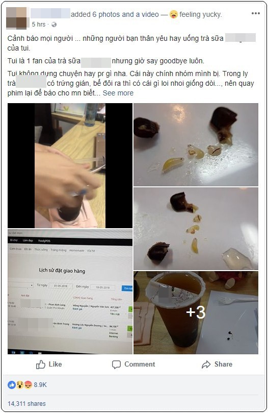 Một nhóm khách quay clip lấy dị vật nghi trứng gián trong ly trà đào: Nhiều người hoài nghi, công ty trà sữa nổi tiếng đang xác thực thông tin