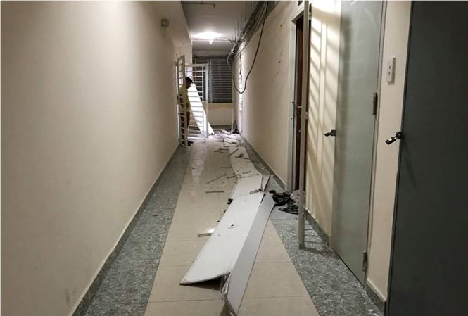 Sập trần thạch cao chung cư ở Sài Gòn, nhiều hộ dân hoảng loạn