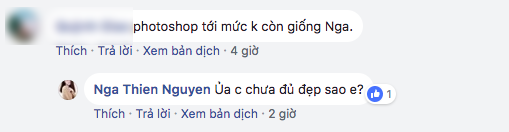 Bị fan bình luận photoshop đến mức không nhận ra, Thiên Nga đáp trả: Ủa chứ chị chưa đủ đẹp sao em?