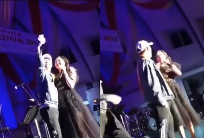 Văn Mai Hương bị fan nam cưỡng hôn trên sân khấu