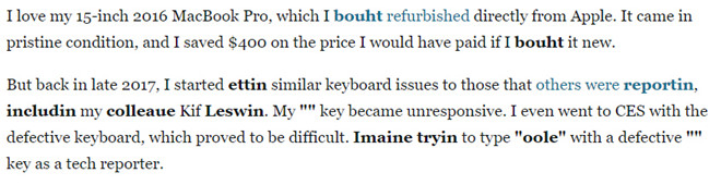 Bàn phím bướm của MacBook Pro tệ hại như thế nào?