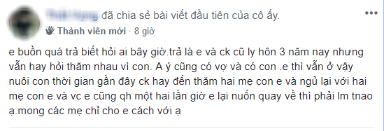 Ly hôn rồi cô vẫn vụng trộm với chồng cũ, còn hỏi cách nối lại tình xưa dù anh đã có gia đình mới