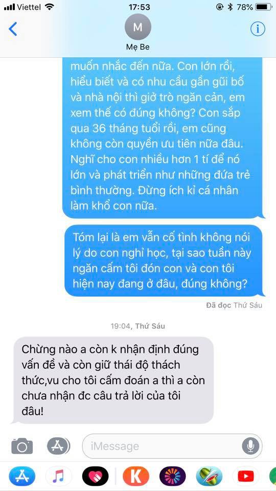 Chí Nhân tung đoạn tin nhắn với vợ cũ sau ồn ào bị ngăn cấm không cho gặp con Chí Nhân tung đoạn tin nhắn với vợ cũ sau ồn ào bị ngăn cấm không cho gặp con