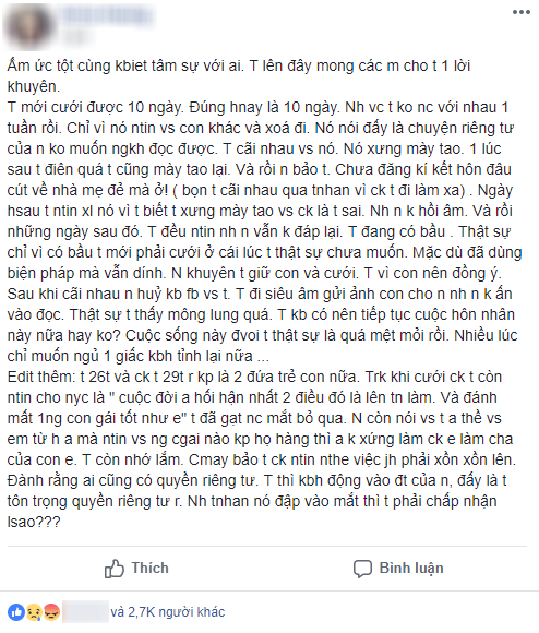 Cưới được 10 ngày hết 7 ngày giận nhau không nói chuyện, chồng còn đuổi vợ bầu về nhà mẹ đẻ vì lý do rất vớ vẩn