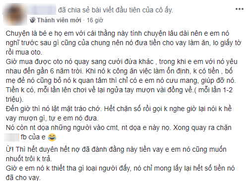 Bị tố bỏ bạn gái yêu 6 năm để lấy người khác, còn quỵt luôn 40 triệu tiền nợ, anh chàng này và vợ tương lai bị ném đá Bị tố bỏ bạn gái yêu 6 năm để lấy người khác, còn quỵt luôn 40 triệu tiền nợ, anh chàng này và vợ tương lai bị ném đá
