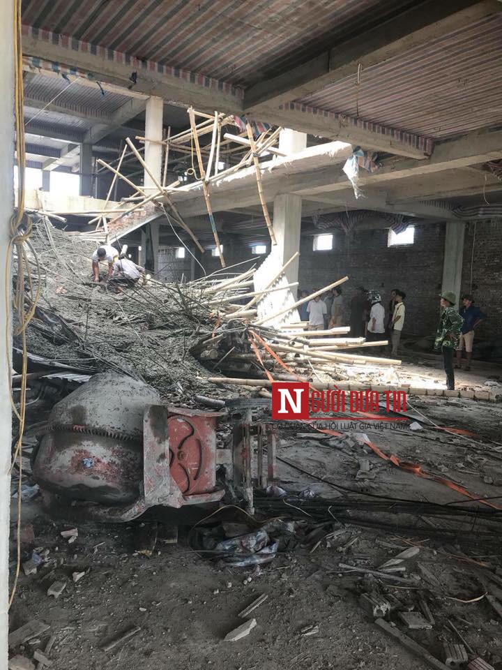Nam Định: Sập giàn giáo công trình xây dựng, 1 người chết, nhiều người bị thương