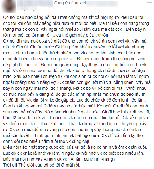 Xót lòng tâm sự của người vợ ở cữ chồng mất đến ngày thứ 3 mới biết vì gia đình giấu