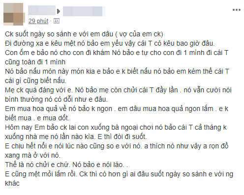 Điên tiết vì suốt ngày bị chồng so sánh với em dâu, vợ bất ngờ được chị em mách kế hiểm