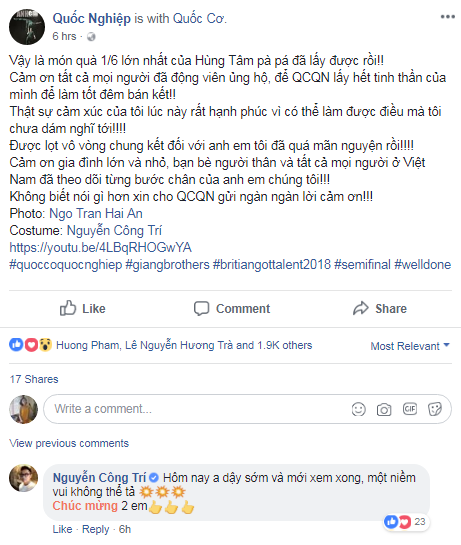 Cư dân mạng tự hào vì Quốc Cơ - Quốc Nghiệp lọt vào chung kết Britain’s Got Talent Cư dân mạng tự hào vì Quốc Cơ - Quốc Nghiệp lọt vào chung kết Britain’s Got Talent