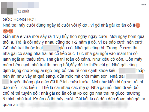 Hủy cưới vì nhà gái không chịu ăn cỗ dồn, cách giải quyết của cô dâu sau đó được dân tình rào rào ủng hộ