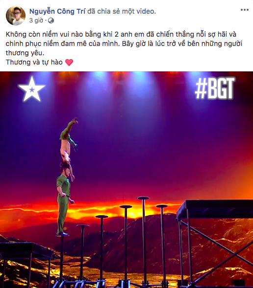 Hàng loạt sao Việt tự hào và xúc động trước màn diễn sinh tử của Quốc Cơ - Quốc Nghiệp tại chung kết Got Talent