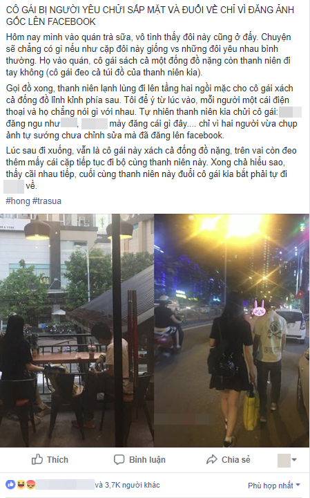 Cô gái đáng thương bị người yêu mắng chửi thậm tệ và đuổi về chỉ vì... đăng ảnh chưa chỉnh sửa lên Facebook