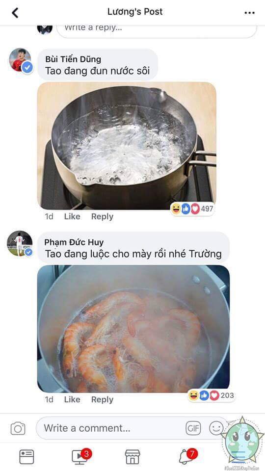 Lầy như fan U23: Tưởng tượng hẳn một kịch bản xoay quanh chuyện thèm ăn tôm để troll các cầu thủ nhà ta Lầy như fan U23: Tưởng tượng hẳn một kịch bản xoay quanh chuyện thèm ăn tôm để troll các cầu thủ nhà ta
