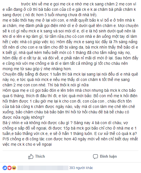 Mẹ chồng đã không chăm con dâu ở cữ còn chê nhà ngoại đồ nhà quê, nàng dâu trẻ cứng rắn đáp lại khiến chị em hả hê