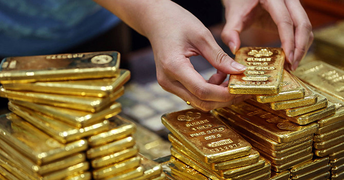 Đồng USD hụt hơi, giá vàng lên đỉnh 1 tuần