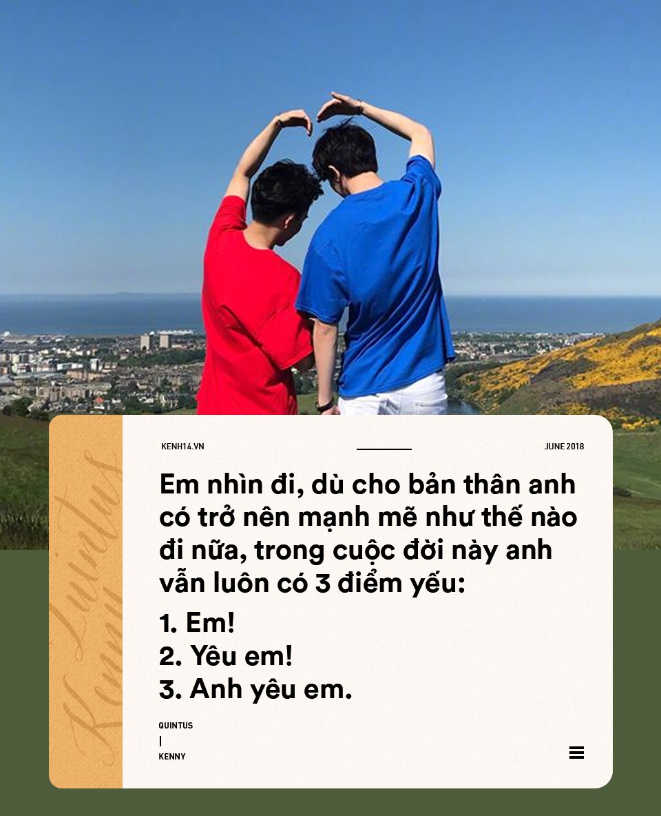 Tuyển tập những câu nói ngọt ngào hơn ngôn tình của cặp đôi đồng tính Quintus và Kenny Tuyển tập những câu nói ngọt ngào hơn ngôn tình của cặp đôi đồng tính Quintus và Kenny