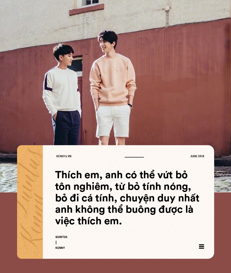 Tuyển tập những câu nói ngọt ngào hơn ngôn tình của cặp đôi đồng tính Quintus và Kenny Tuyển tập những câu nói ngọt ngào hơn ngôn tình của cặp đôi đồng tính Quintus và Kenny