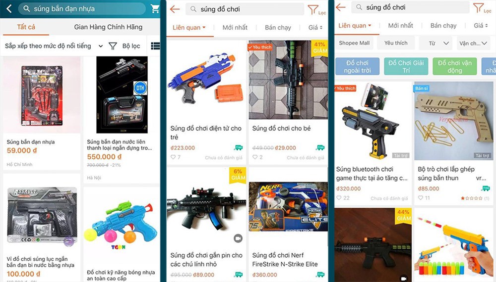 Súng bắn càng đau có giá càng đắt trên phố Hàng Mã